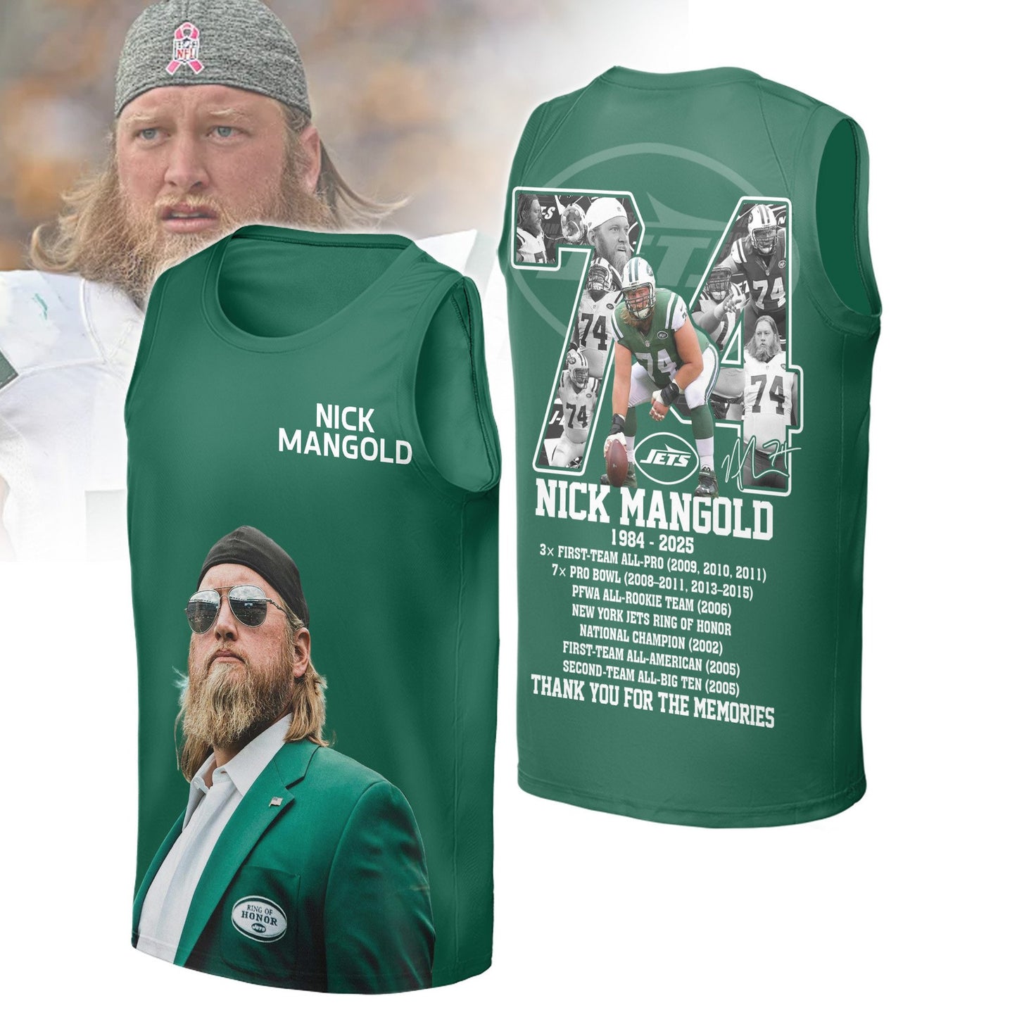 Premium NFL NYJ In Memory Of Nick Mangold T-shirt V3 NMD NHM