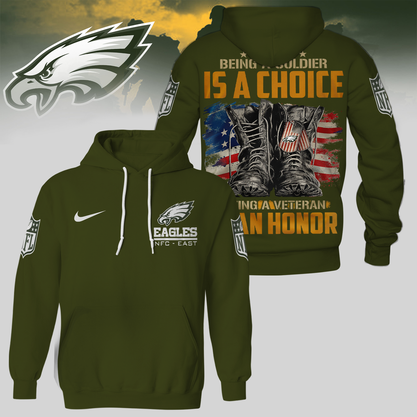 Premium NFL PHI Army Veteran Shirt V1 NMD 221025 TTV