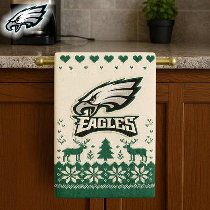 Premium NFL PHI Christmas Kitchen Towel V1 NMD TTV