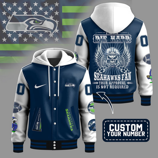 Premium NFL SEA Die Hard Baseball Jacket V1 NMD TTV