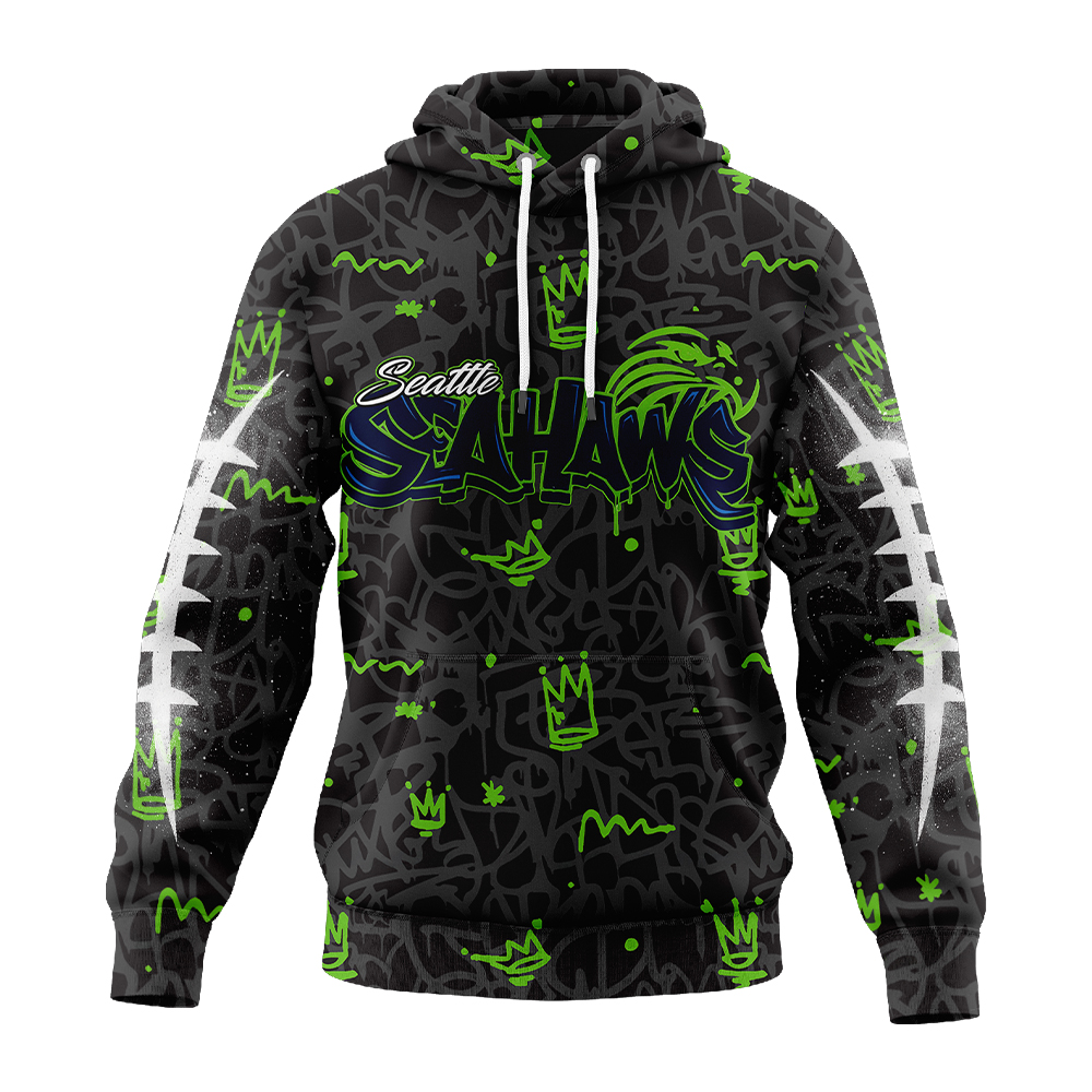 Premium NFL SEA Special Graffiti Hoodie V2 NMD  TTV