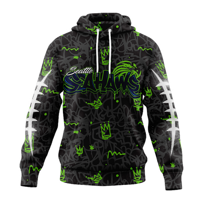 Premium NFL SEA Special Graffiti Hoodie V2 NMD  TTV
