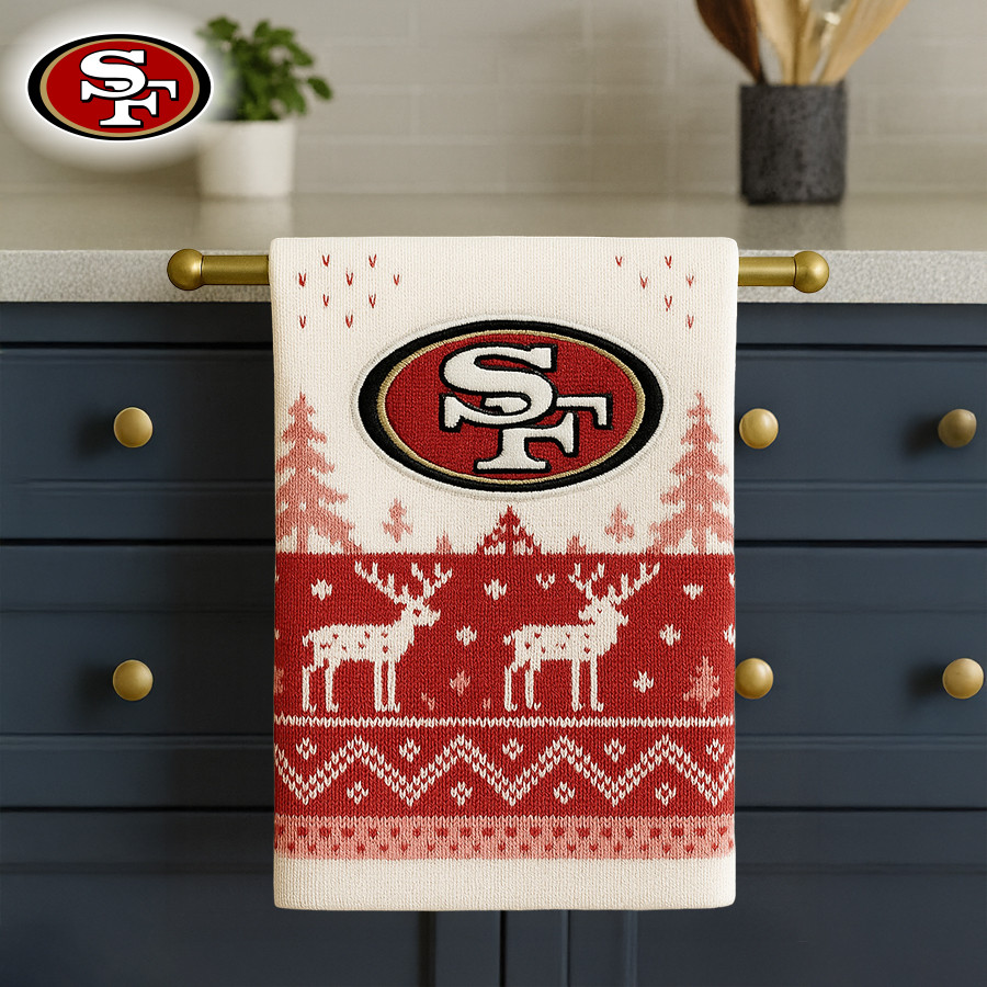 Premium NFL SF Christmas Kitchen Towel V1 NMD TTV
