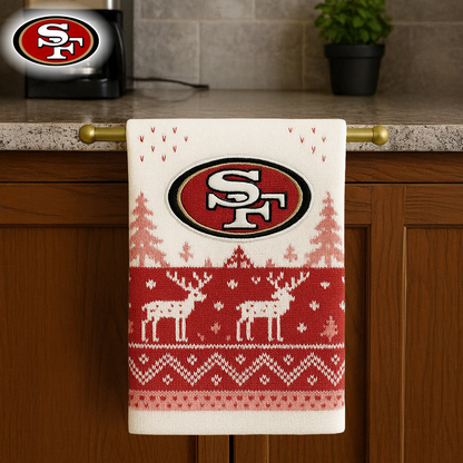 Premium NFL SF Christmas Kitchen Towel V1 NMD TTV