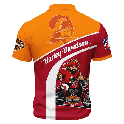 Premium NFL TB x Harley-Davidson Polo Zipper Shirt V1 NMD TTV