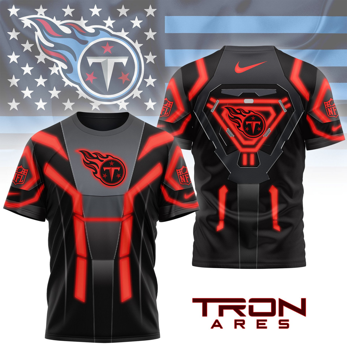 Premium NFL TEN Sci-Fi Tron Ares T-shirt V1 NMD TTV
