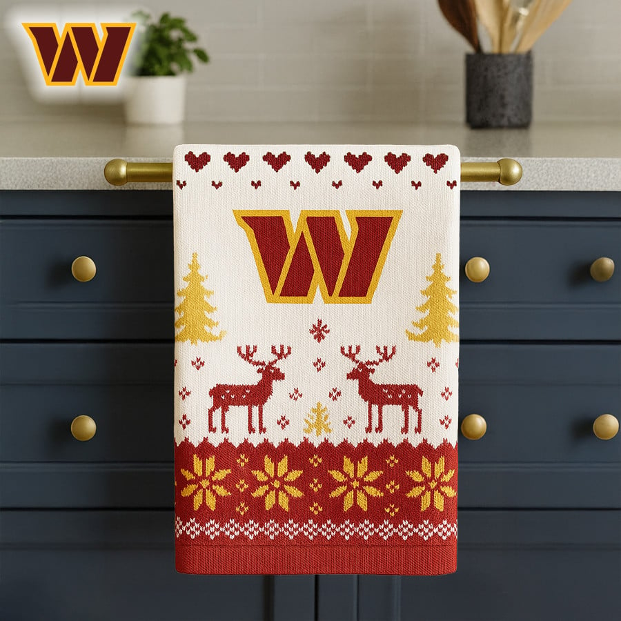 Premium NFL WAS Christmas Kitchen Towel V1 NMD TTV