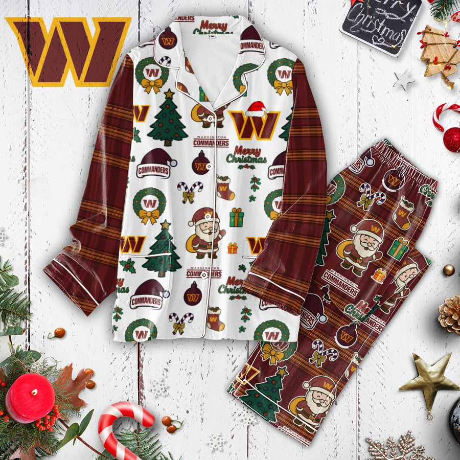 Premium NFL WAS Plaid Button Pajamas Set V1 NMD 291025 TTV