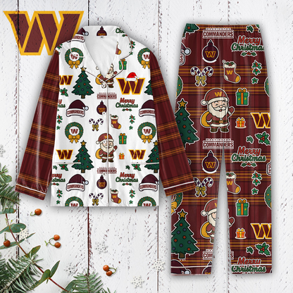 Premium NFL WAS Plaid Button Pajamas Set V1 NMD 291025 TTV