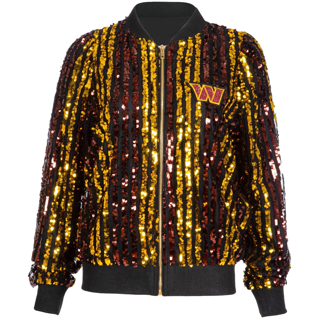 Premium NFL WAS Women Sequin Bomber Jacket V1 NMD TTV