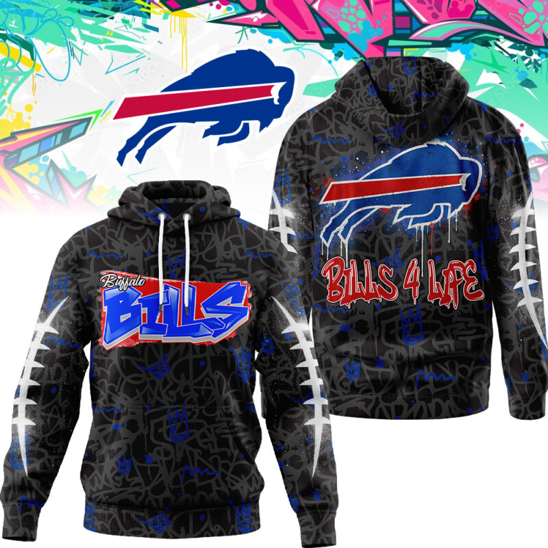 Premium NFL X BUF  Special Graffiti My Team 4 Life Hoodie NDT TDT