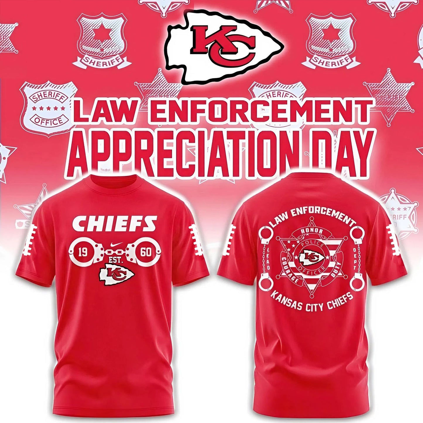 PREMIUM NFL X KC 3D SHIRT Law Enforcement 2025 NDT NHM