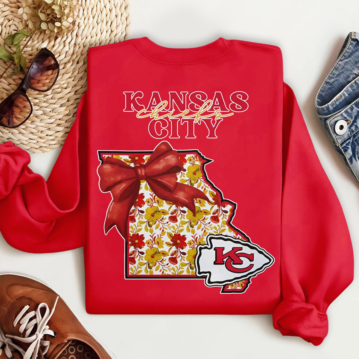 Premium NFL x KC Cozy State Bow Sweatshirt TUANND TANTD