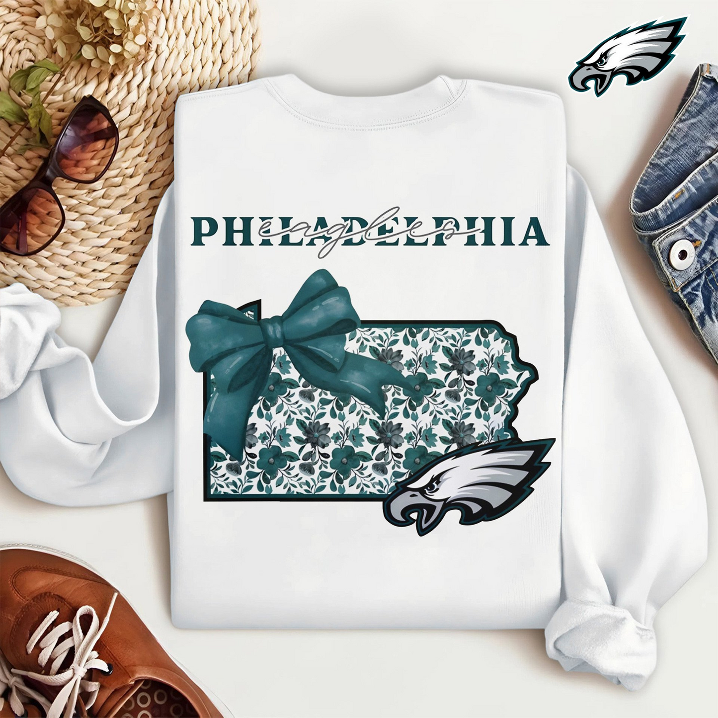 Premium NFL x PHI Cozy State Bow Sweatshirt TUANND TANTD