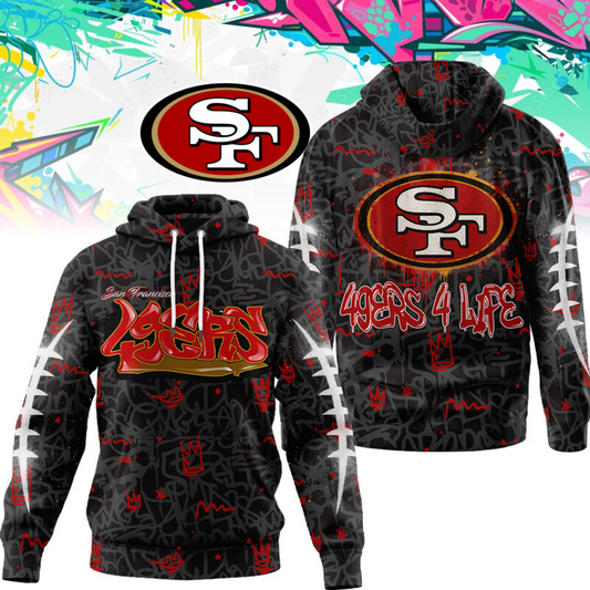 Premium NFL X SF  Special Graffiti My Team 4 Life Hoodie NDT TDT