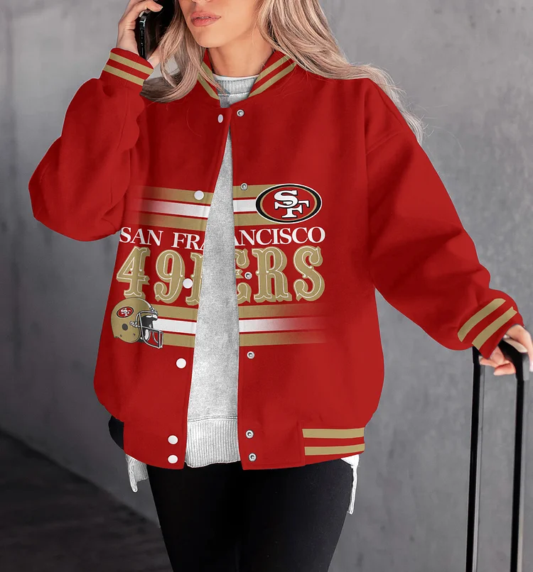 PREMIUM NFL X SF Women's Long Pass Full- Snap Casual Jacket NDT TDT