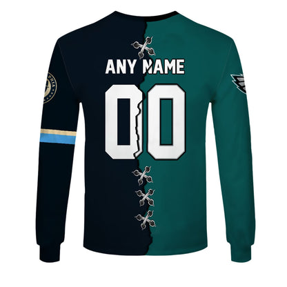 PREMIUM Philadelphia Union X Philadelphia Eagles (MLS x NFL) LONG SLEEVE SHIRT NDT NHM