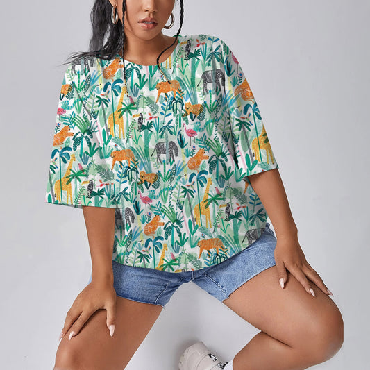 Animal Big Jungle Women Oversized T-Shirt | Printed Graphic Tees