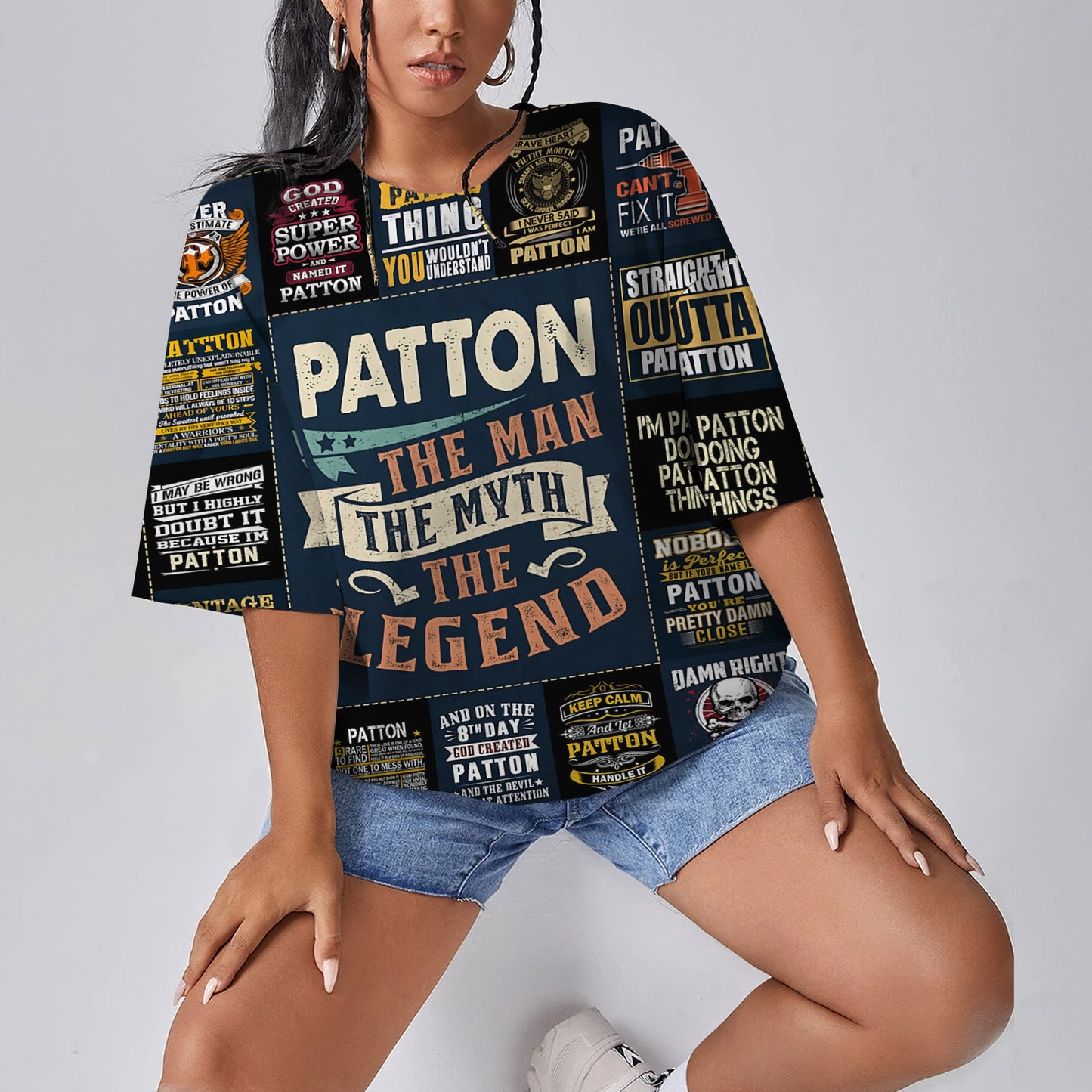 Patton Women Oversized T-Shirt | Printed Graphic Tees
