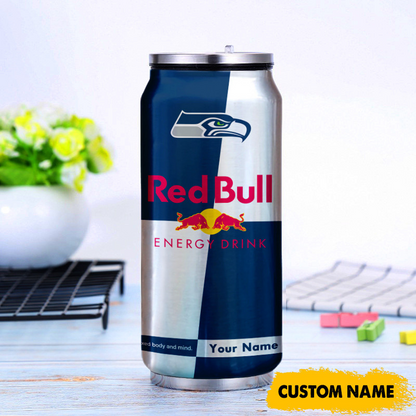 SEA x NFL Mix RedB Drink Can Tumbler Custom Any Name DATND TANTD