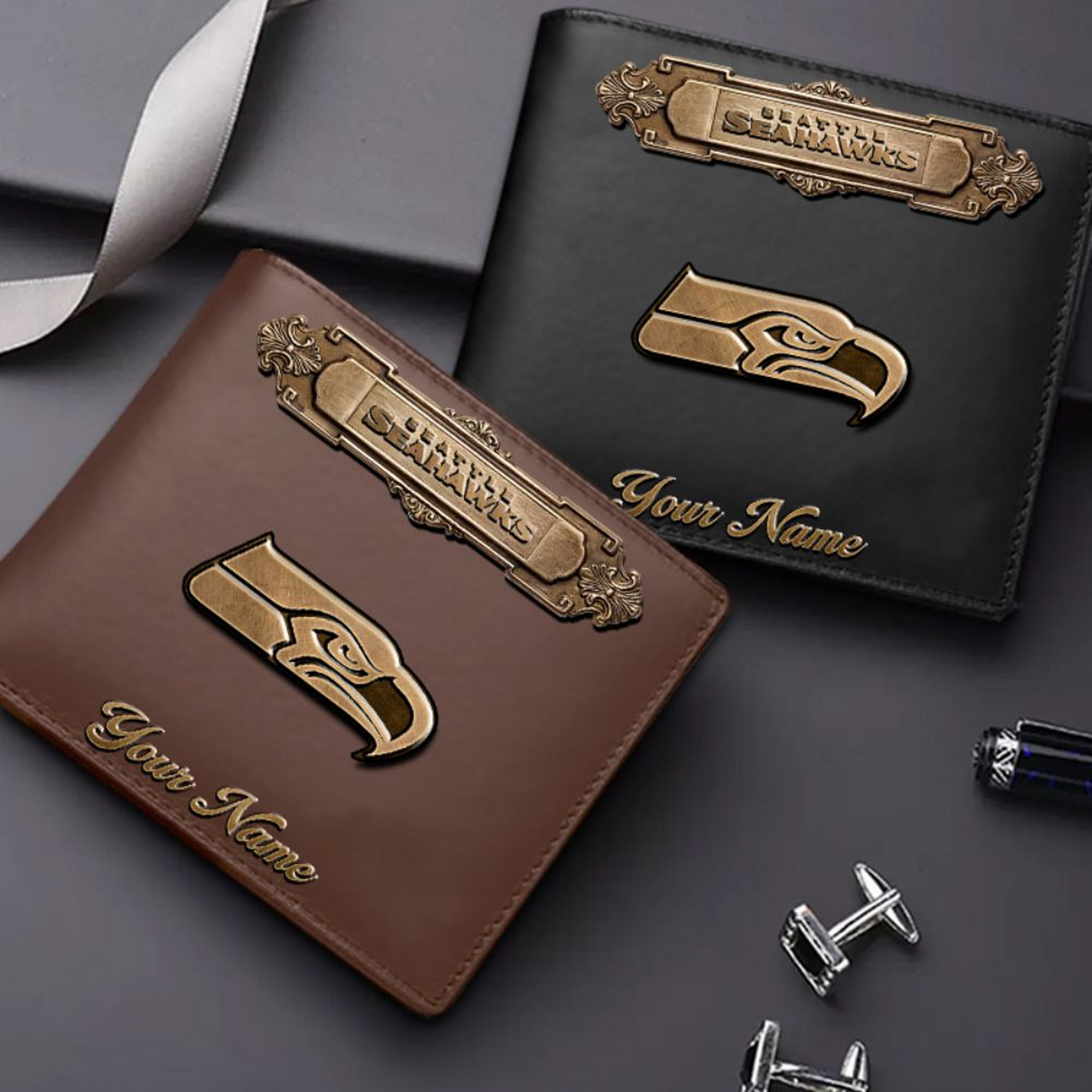 SEA x NFL Premium Leather Wallet DatND DVT