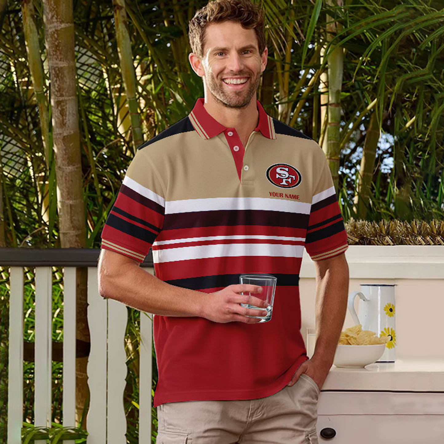 SF x NFL New Style Men Short Sleeves Polo Shirt DatND DVT