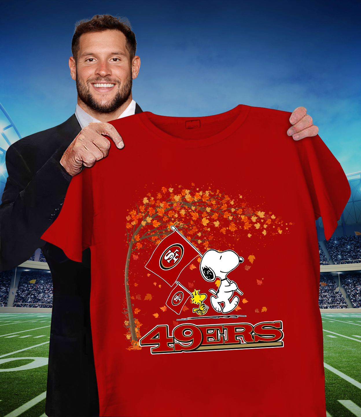 SF x NFL Snoopy and Woodstock Happy Autumn 2D Shirt DatND ThuongNH