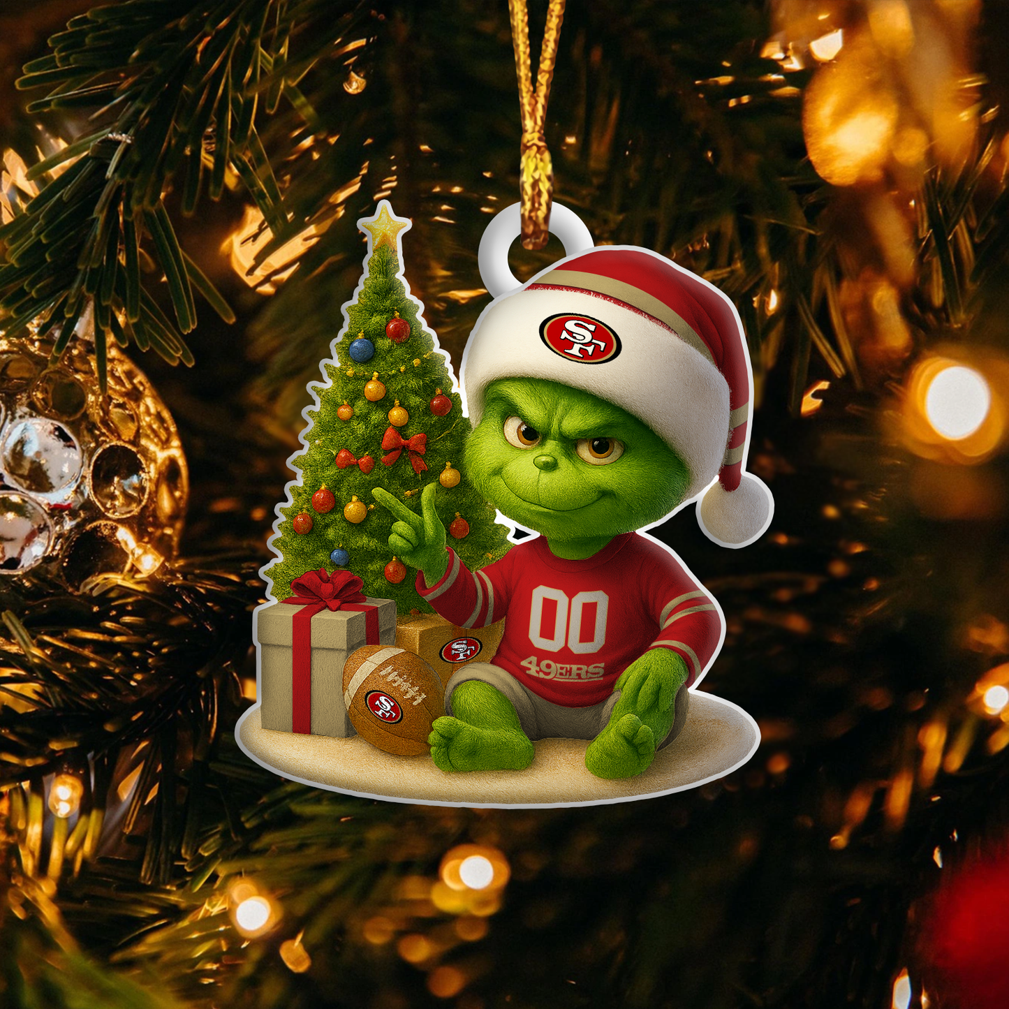 SF49 NFL x Grinch Premium Ornament DDT NTL