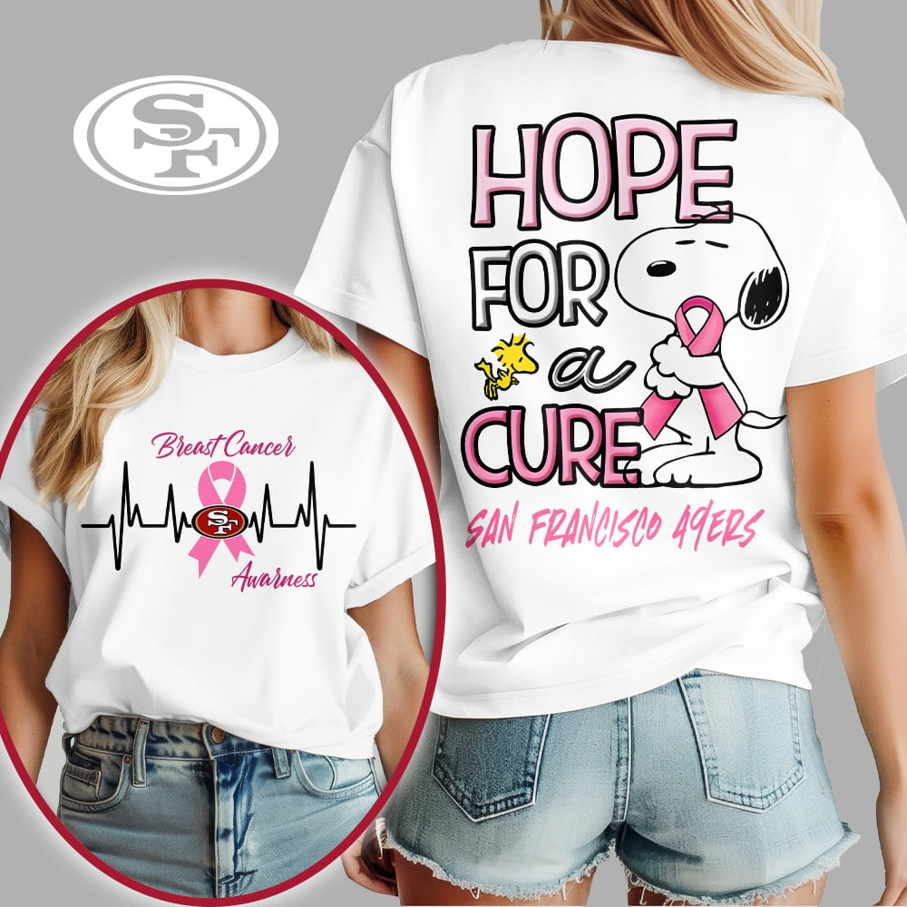 SF49 Premium Breast Cancer Awareness Snoopy Hope For A Cure Shirt DDT NTL
