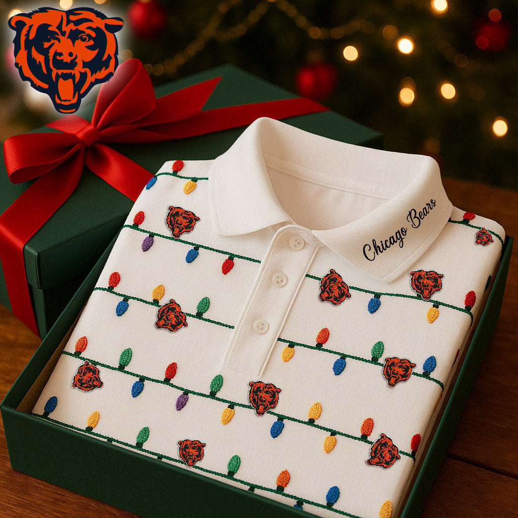 SIGNATURE NFL X CHI Christmas Polo Shirt 2025 NDT NHM