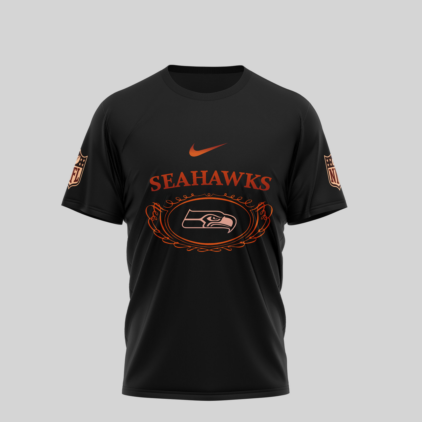 SS Premium NFL Flaming Eagle Skull T-Shirt DDT CTND