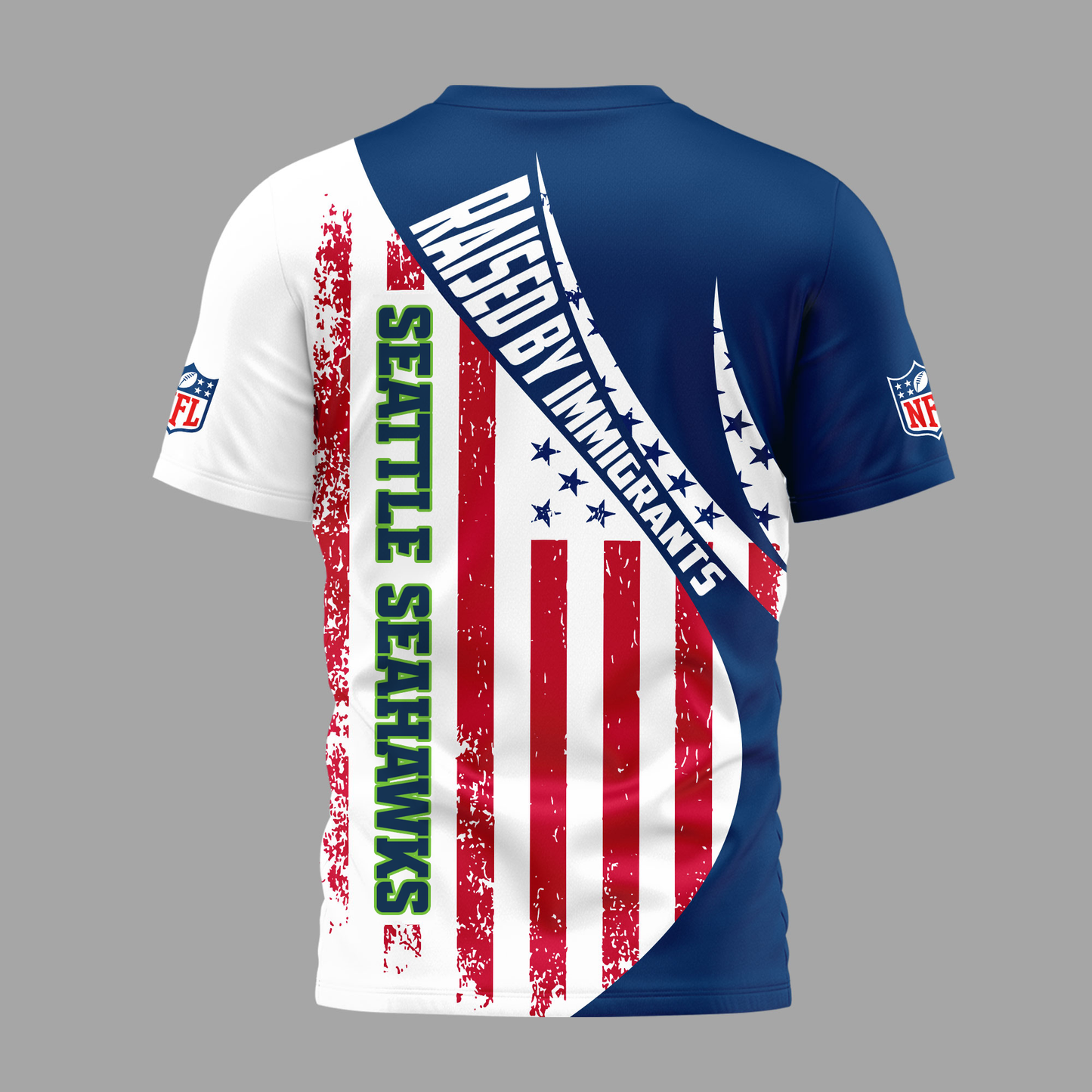 SS Premium NFL Raised By Immigrants 3D Shirt DDT NTL