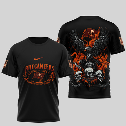 TBB Premium NFL Flaming Eagle Skull T-Shirt DDT CTND
