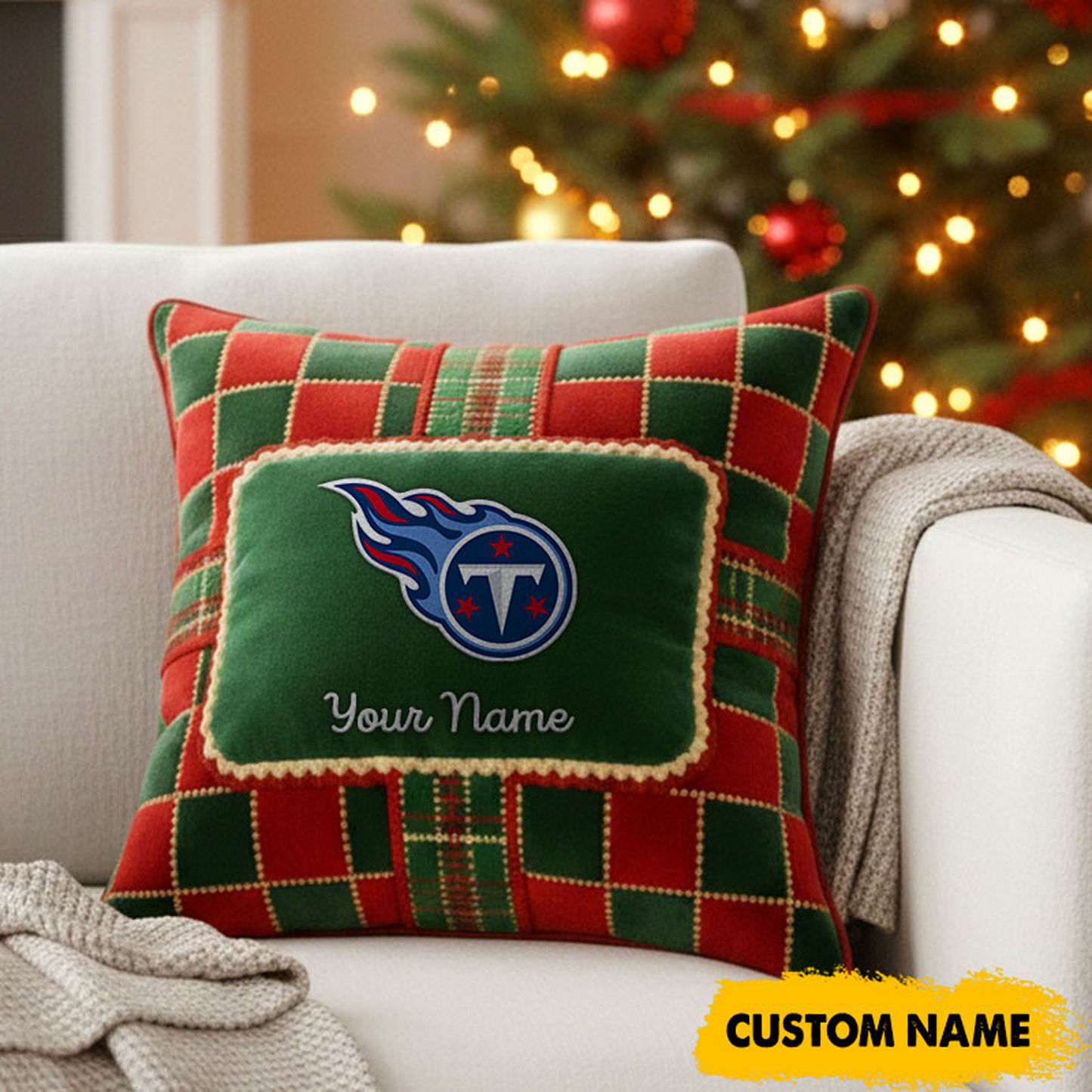 TEN x NFL Christmas New Square Pillow DatND DVT