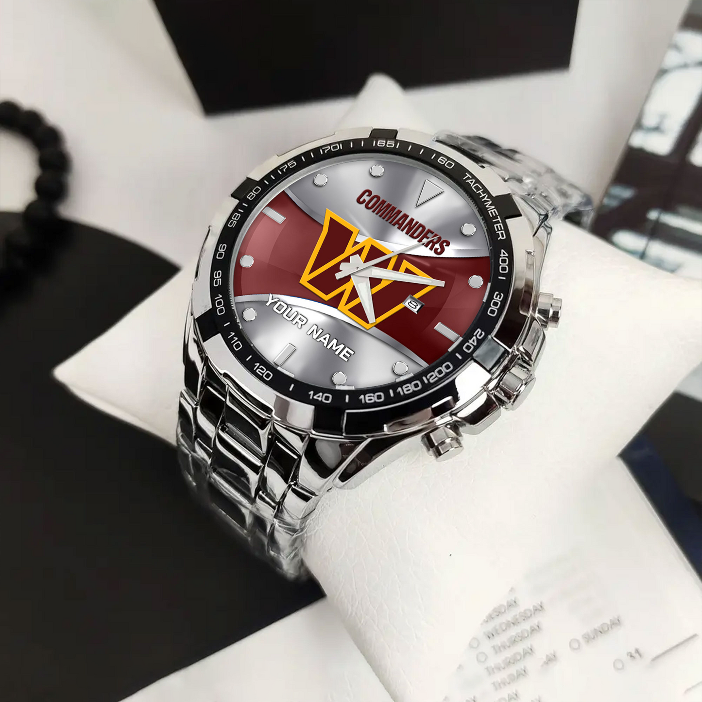 WAS x NFL Alloy Men Quartz Watch - Custom Name DATND TANTD