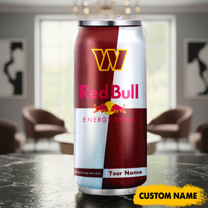 WAS x NFL Mix RedB Drink Can Tumbler Custom Any Name DATND TANTD